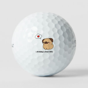 'I Puggin Love You' Pug Dog Lovers Pet Parent Gift Golf Balls
