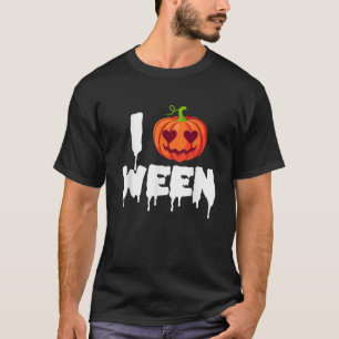 I Pumpkin Ween Funny Halloween Joke Quote Men Wome T-Shirt