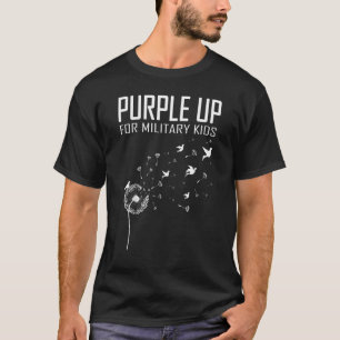 I Purple Up For Military Kids Soldier Dandelion T T-Shirt