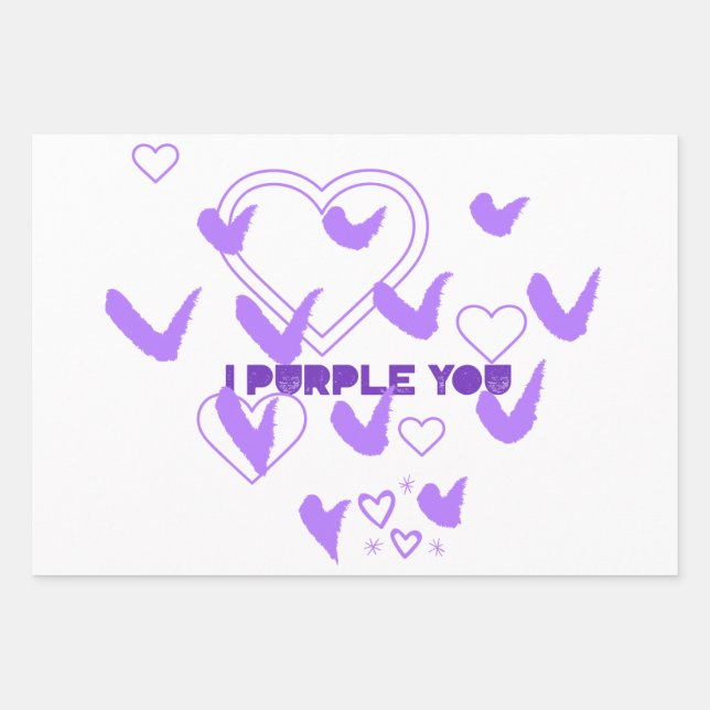  I Purple You Wrapping Paper Sheet (Front)