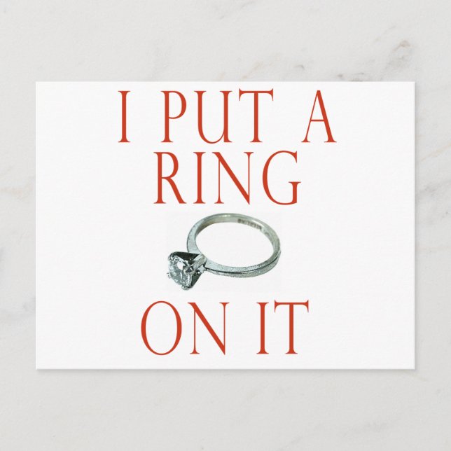 I Put a Ring on It Groom Engagement Announcement Postcard (Front)