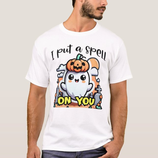 I Put A Spell Cabin Happy Halloween Scary Ghost T-Shirt (Front)