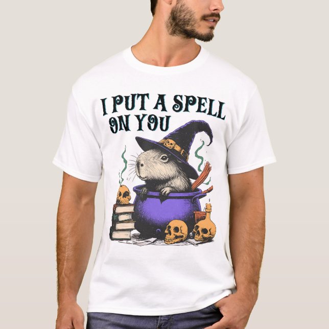 I Put A Spell On You 90s Capybara Halloween T-Shirt (Front)