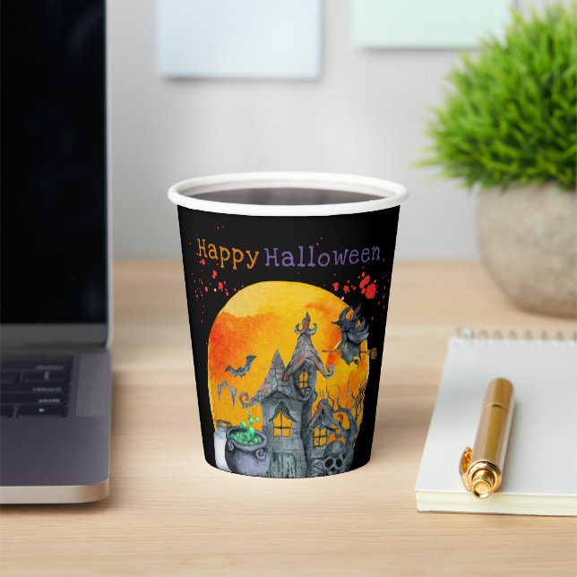 I Put a Spell On You Creepy Halloween Paper Cup (Insitu)