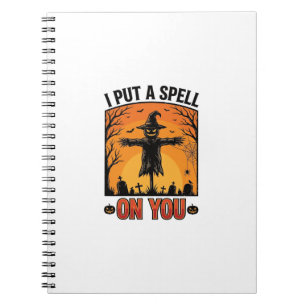 I Put a Spell on You Halloween Scarecrow Vector De Notebook