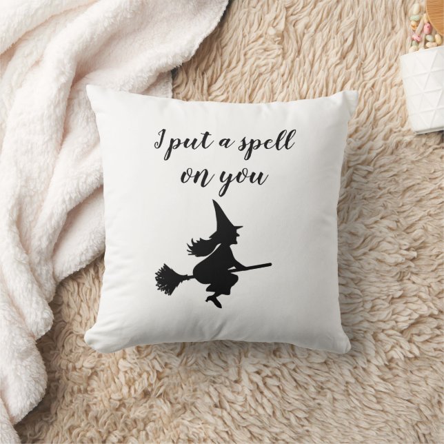 I Put a Spell On You Halloween  Throw Pillow (Blanket)