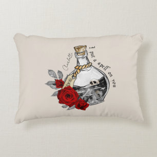 I Put A Spell On You – Love Potion with Skulls Accent Pillow