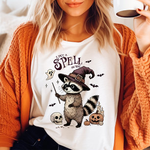 I Put A Spell On You Raccoon Witch Halloween T-Shirt