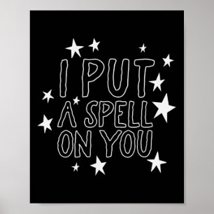 I Put A Spell On You Retro Halloween Shirt Stars W Poster