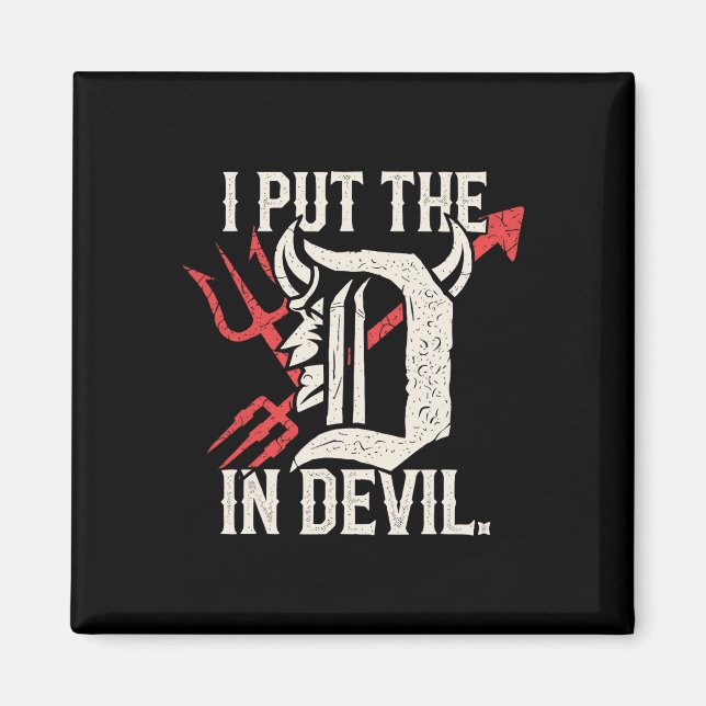 I Put D In Devil Matching Couple Funny Halloween  Magnet (Front)