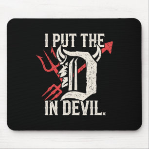 I Put D In Devil Matching Couple Funny Halloween Mouse Pad