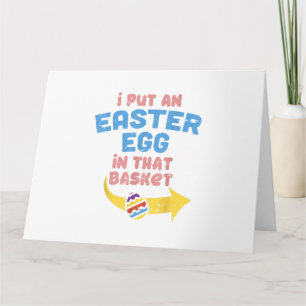 I Put Easter Egg In Basket Funny Pregnancy Announc Card