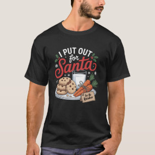 I Put Out For Santa Christmas Reindeer Carrot T-Shirt