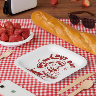 I Put Out For Santa Snarky Christmas Sarcastic  Paper Plate