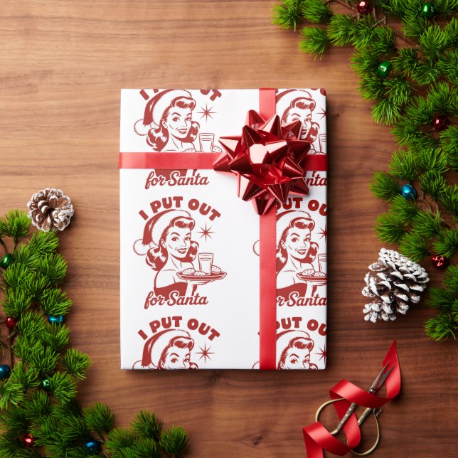 I Put Out For Santa Snarky Christmas Sarcastic  Wrapping Paper (Holiday Gift)