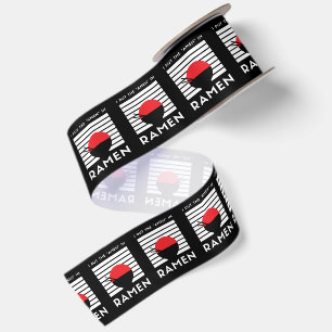 I Put The "Amen" in Ramen Black And White Funny Satin Ribbon