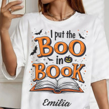 I Put The Boo in Book Halloween T-shirt for Writer