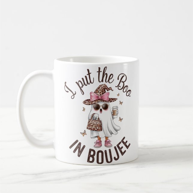 i put the boo in bouje cute halloween ghost design coffee mug (Left)