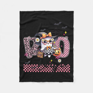 I Put The Boo In Boujee Cute Ghost Leopard Boujie  Fleece Blanket
