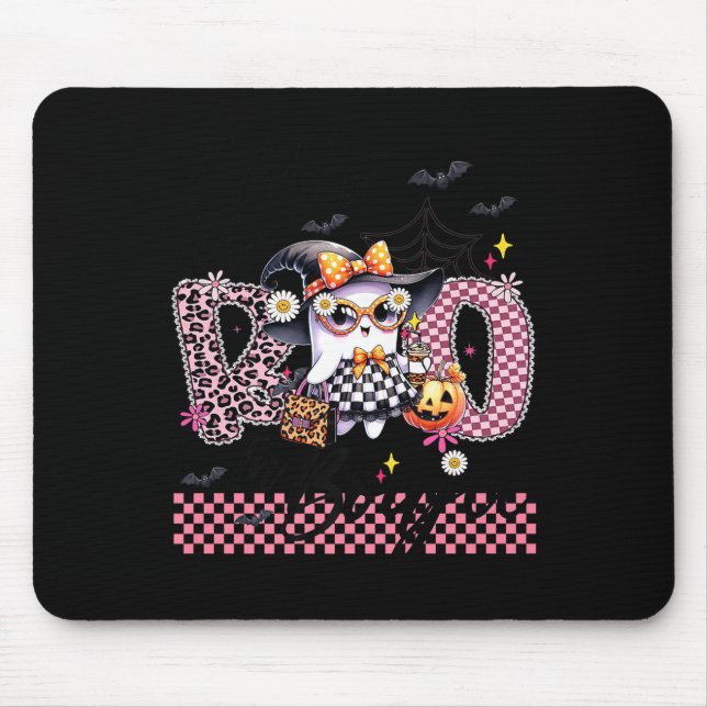 I Put The Boo In Boujee Cute Ghost Leopard Boujie  Mouse Pad (Front)