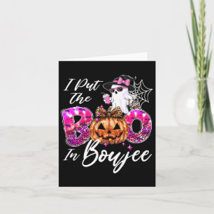 I Put The Boo In Boujee Cute Leopard Boujie Ghost  Card