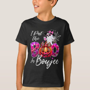 I Put The Boo In Boujee Cute Leopard Boujie Ghost  T-Shirt