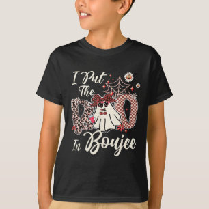 I Put The Boo In Boujee Cute Leopard Retro Ghost H T-Shirt