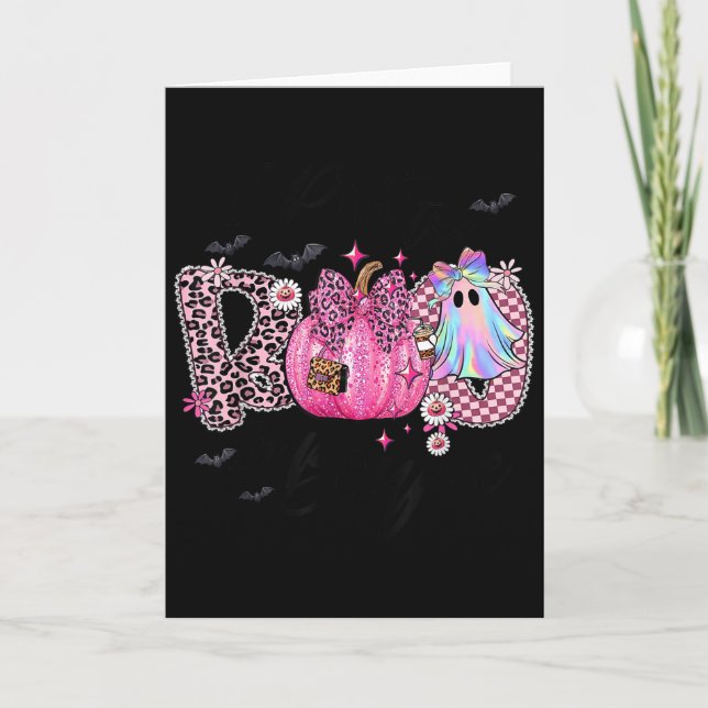 I Put The Boo In Boujee Funny Leopard Boujie Ghost Card (Front)