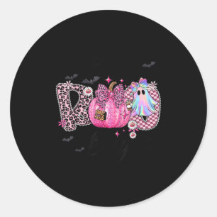 I Put The Boo In Boujee Funny Leopard Boujie Ghost Classic Round Sticker