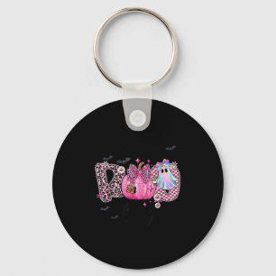 I Put The Boo In Boujee Funny Leopard Boujie Ghost Keychain