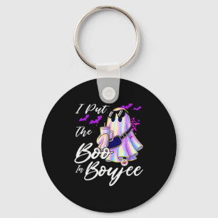 I Put The Boo In Boujee Funny Leopard Boujie Ghost Keychain