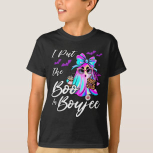 I Put The Boo In Boujee Funny Leopard Boujie Ghost T-Shirt