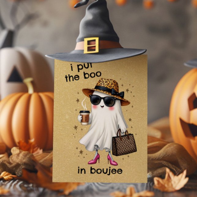 I Put The Boo in Boujee Ghost Coquette Halloween Card (I Put The Boo in Boujee Ghost Coquette Halloween Card)