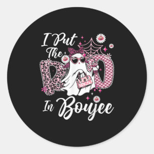 I Put The Boo In Boujee Ghost Funny Nk Leopard Hal Classic Round Sticker