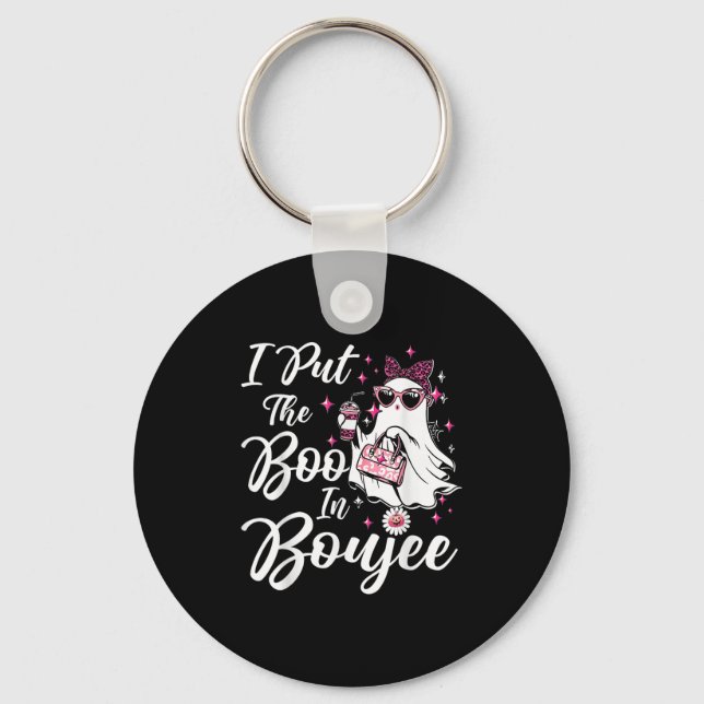I Put The Boo In Boujee Ghost Funny Nk Leopard Hal Keychain (Front)