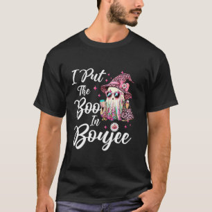 I Put The Boo in Boujee Ghost Funny Pink Leopard H T-Shirt