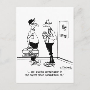 I Put The Combination in the Safe Postcard