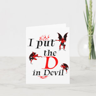 I Put The D In Devil Matching Couple Funny Hallowe Card