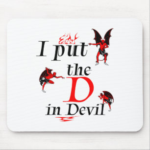 I Put The D In Devil Matching Couple Funny Hallowe Mouse Pad