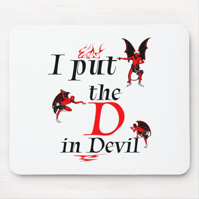 I Put The D In Devil Matching Couple Funny Hallowe Mouse Pad (Front)