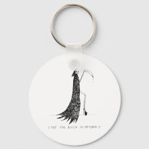 I Put The In Obituary Funny Halloween Dark Humour  Keychain