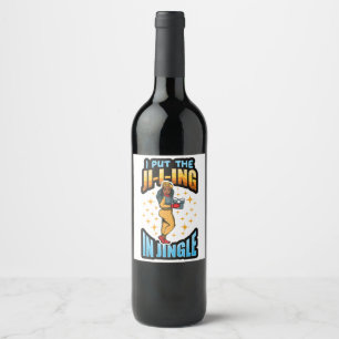I Put The Jingle In Jingle Christmas Pajama Melani Wine Label