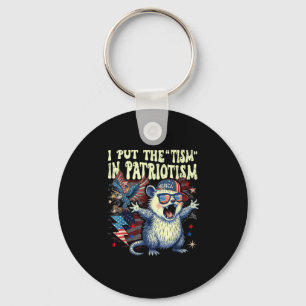 I Put The Tism In Patriotism Athletic Eagle Funny Keychain