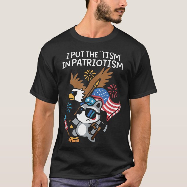 I Put The Tism In Patriotism Athletic Eagle Tank (Front)