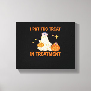I Put Treat In Treatment Retro Funny Nurse Doctor Canvas Print