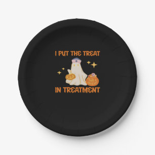 I Put Treat In Treatment Retro Funny Nurse Doctor  Paper Plate