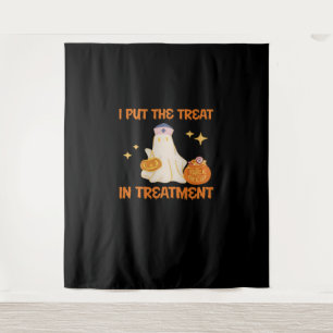 I Put Treat In Treatment Retro Funny Nurse Doctor Tapestry