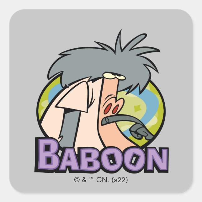 I.R. Baboon Character Badge Square Sticker (Front)