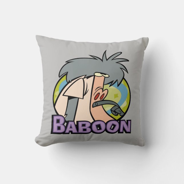 I.R. Baboon Character Badge Throw Pillow (Front)