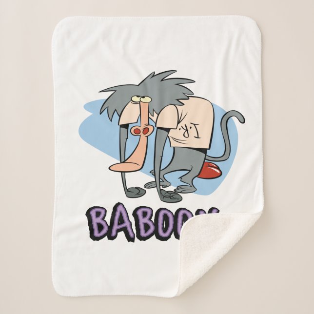 I.R. Baboon Character Graphic Sherpa Blanket (Front)